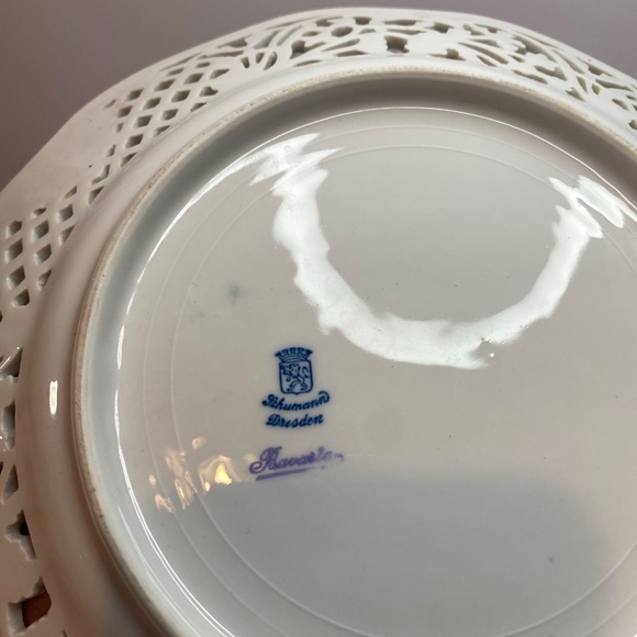 EARLY 1932-44 SCHUMANN BAVARIA CHATEAU DRESDEN ROYAL DRESNER ART SALAD PLATES - Picture 10 of 12